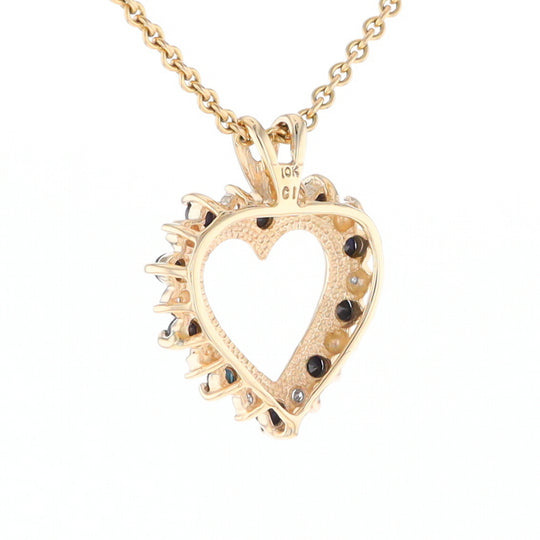 Open Heart Sapphire & Diamond Pendant