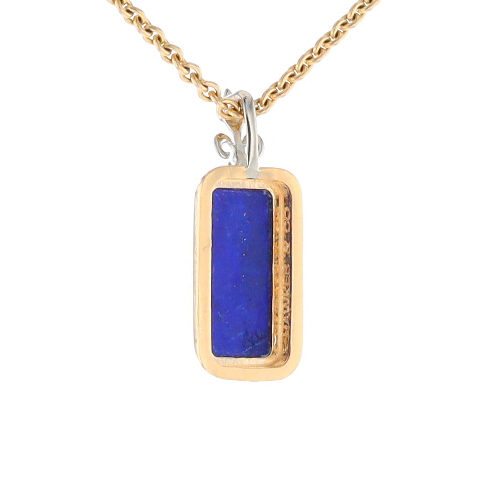 Lapis Milgrain Rectangle Pendant