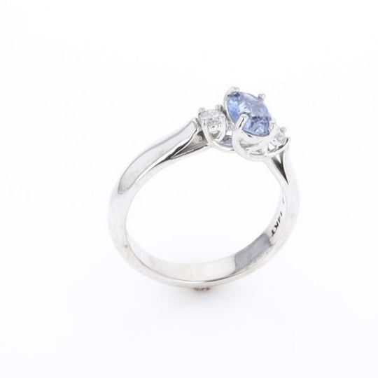 Ceylon Sapphire Three-Stone Trellis Ring