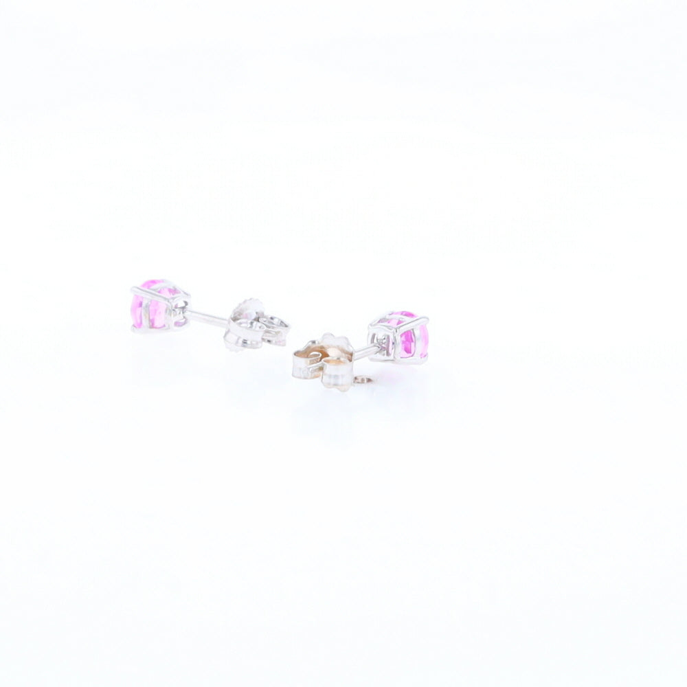 Pink Sapphire Stud Earrings