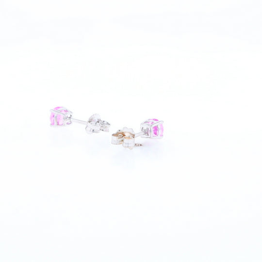 Pink Sapphire Stud Earrings
