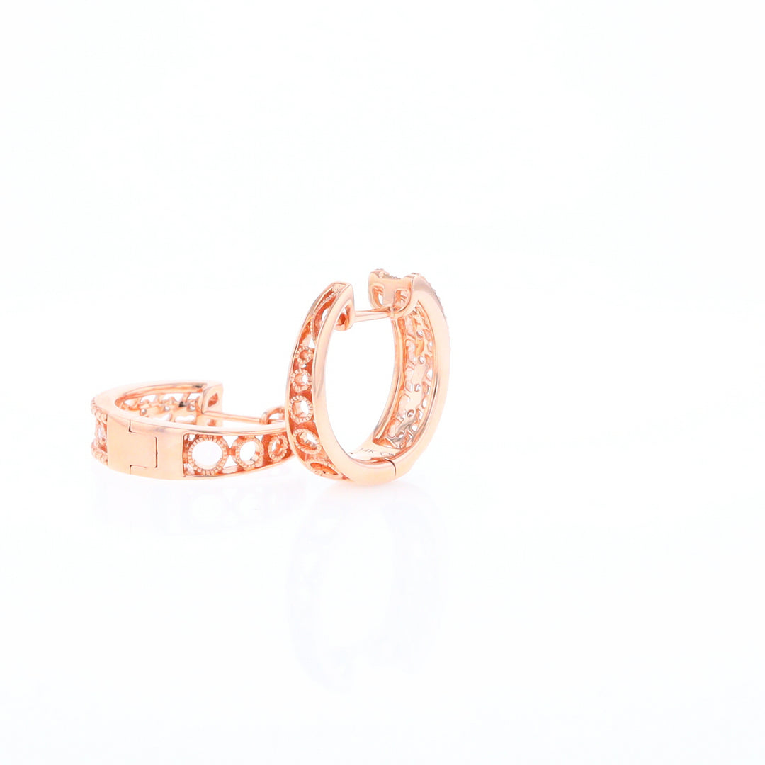 Rose Gold Diamond Hoop Earrings