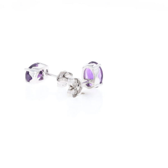Oval Amethyst Stud Earrings