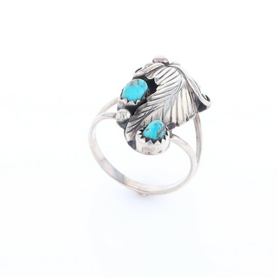 Native Turquoise Feather Ring