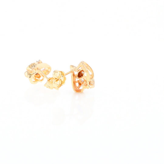 Diamond Leaf Stud Earrings