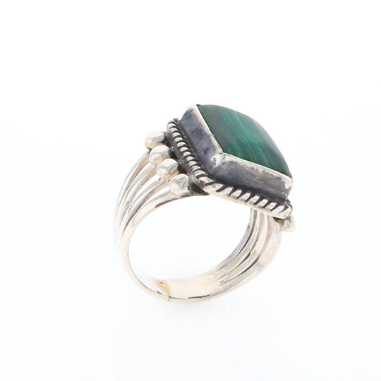 Native Rectangle Malachite Ring