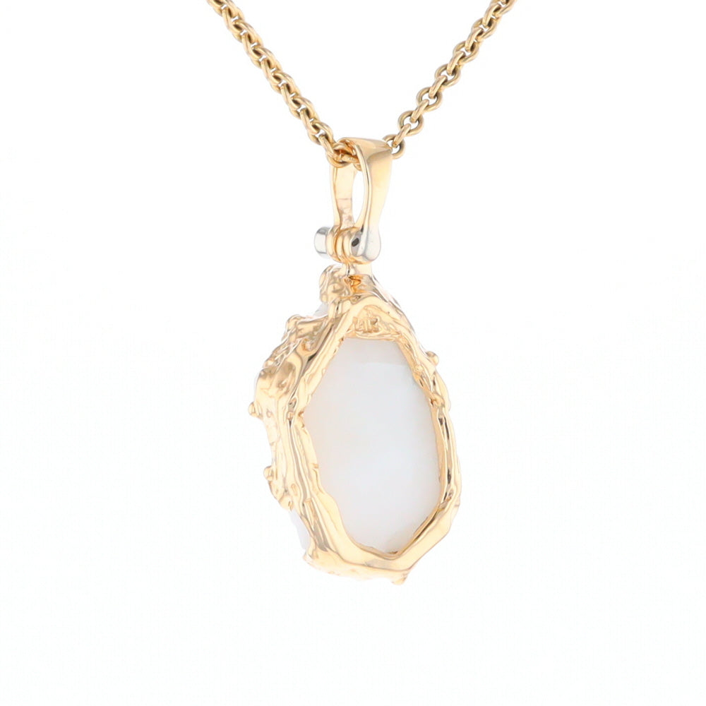 Rough Gold Quartz Freeform Pendant