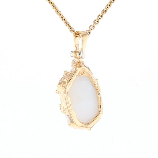 Rough Gold Quartz Freeform Pendant