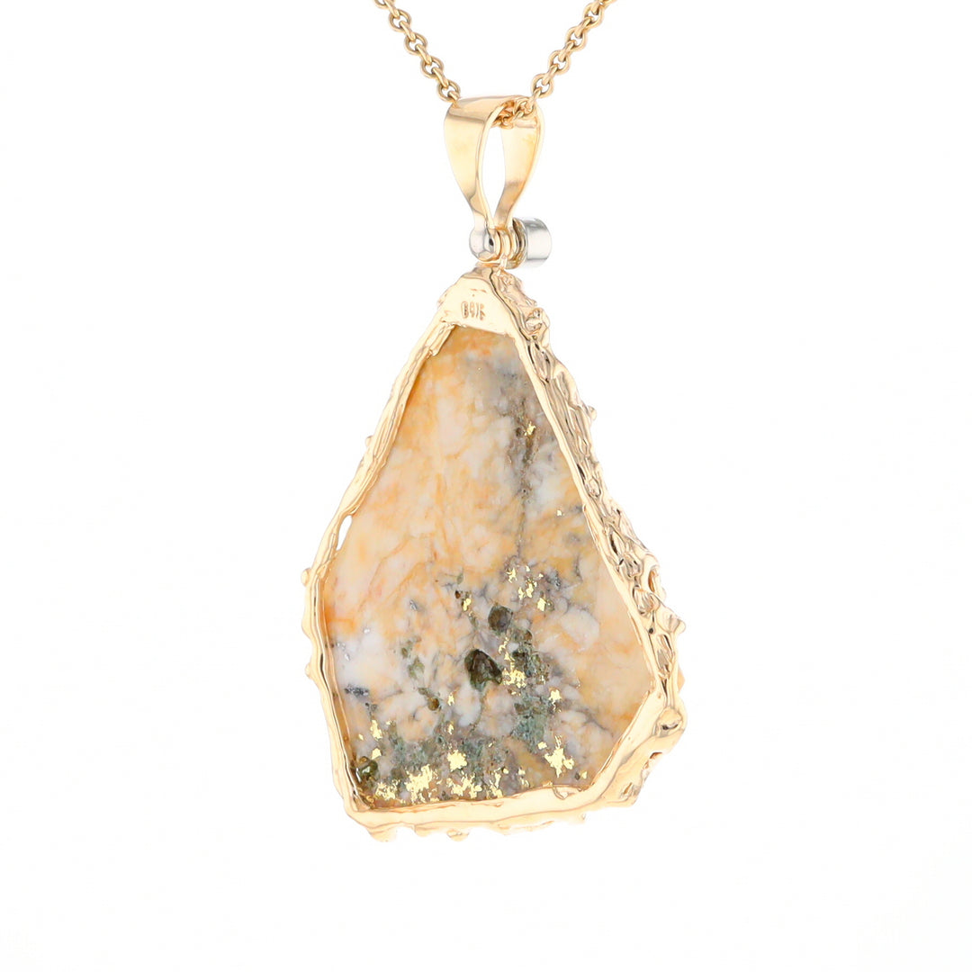 Gold Quartz Freeform Pendant (G3)