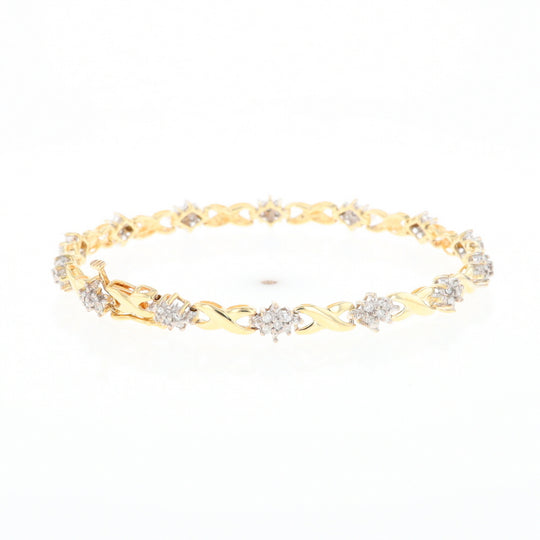 Diamond Cluster & Infinity Link Tennis Bracelet