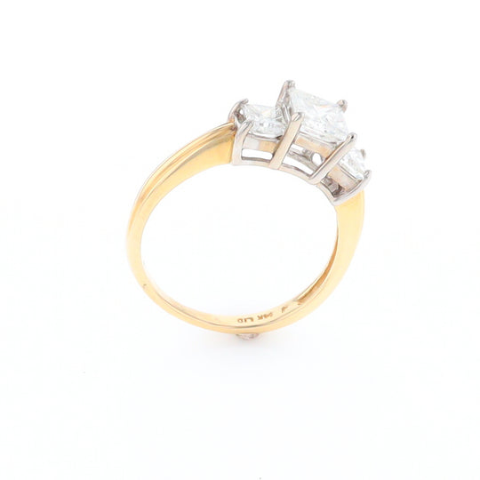 Two-Tone Princess Cut Diamond Engagement Ring