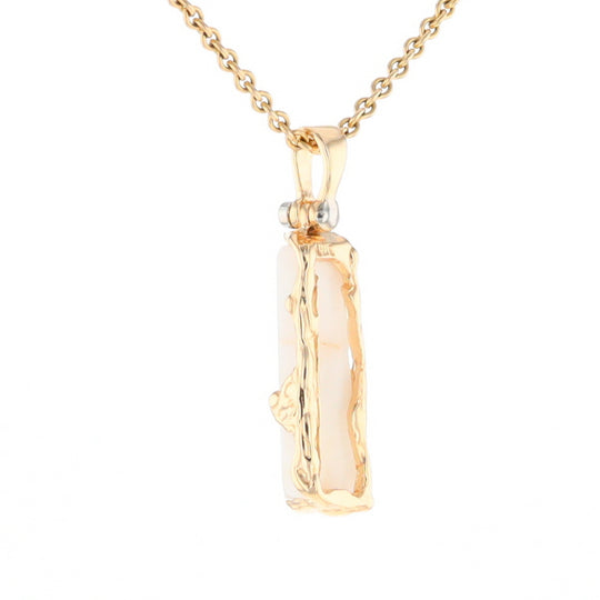 Gold Quartz Freeform Pendant - G1