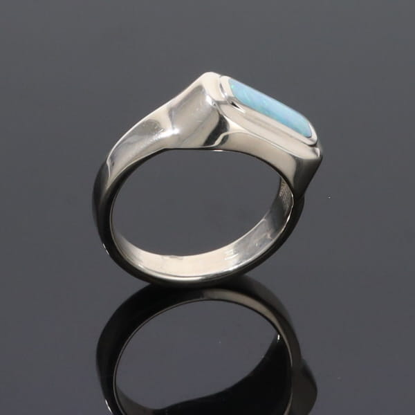 Opal Rings Rectangle Inlaid Design Lady's Ring