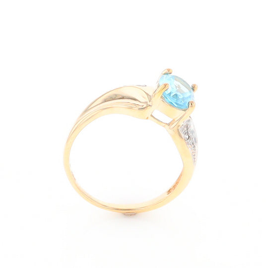 Blue Topaz Ring with Diamond Accents