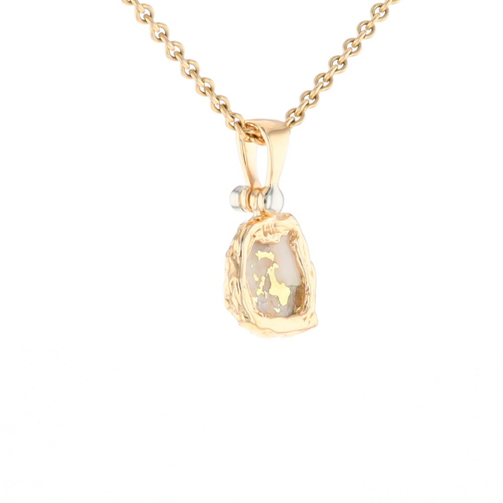 Gold Quartz Freeform Pendant - G1