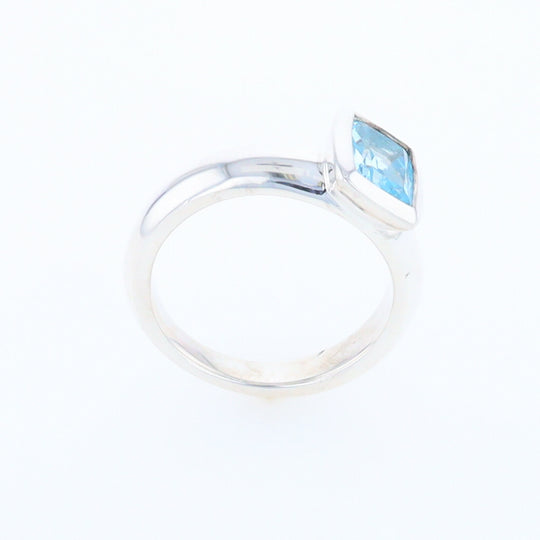 Bezel Blue Topaz Ring