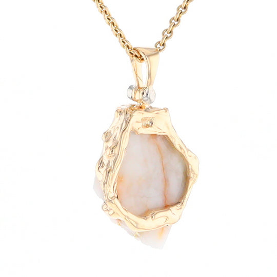 Rough Gold Quartz Free Form Pendant