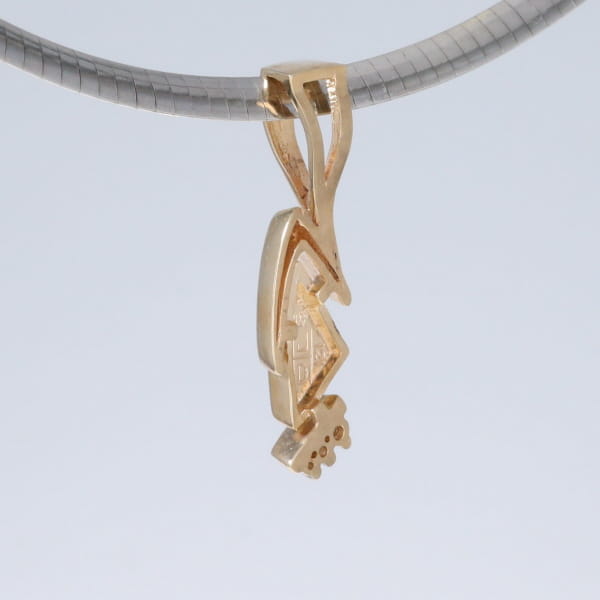 Opal Pendant Triangle Inlaid Design with .07ctw Round Diamonds