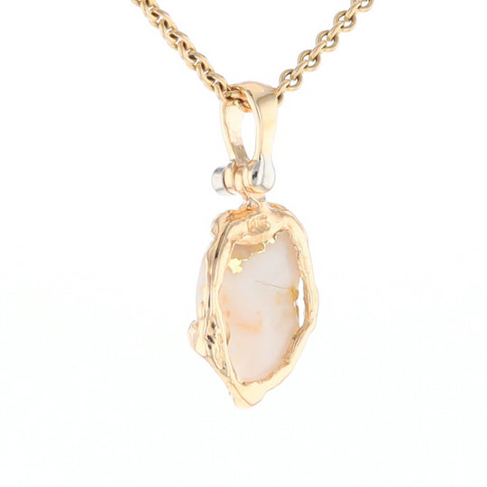 Gold Quartz Free Form Pendant