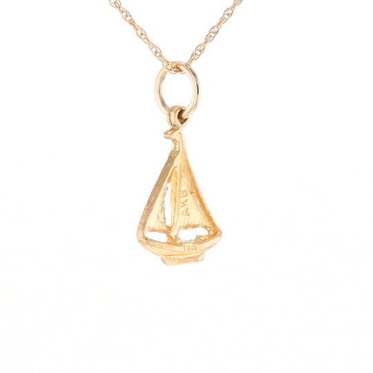 Yellow Gold Sailboat Pendant