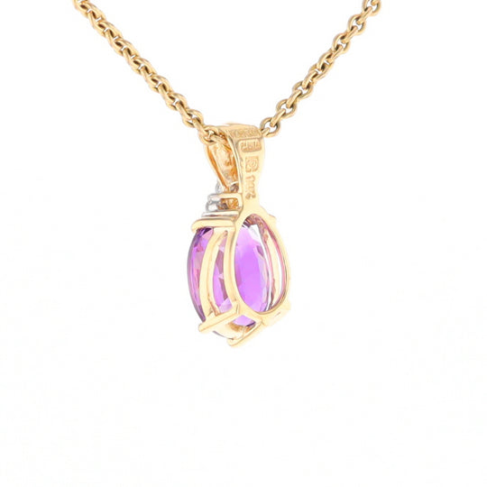 Oval Amethyst Diamond Pendant