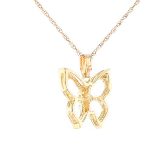 Diamond Butterfly Pendant