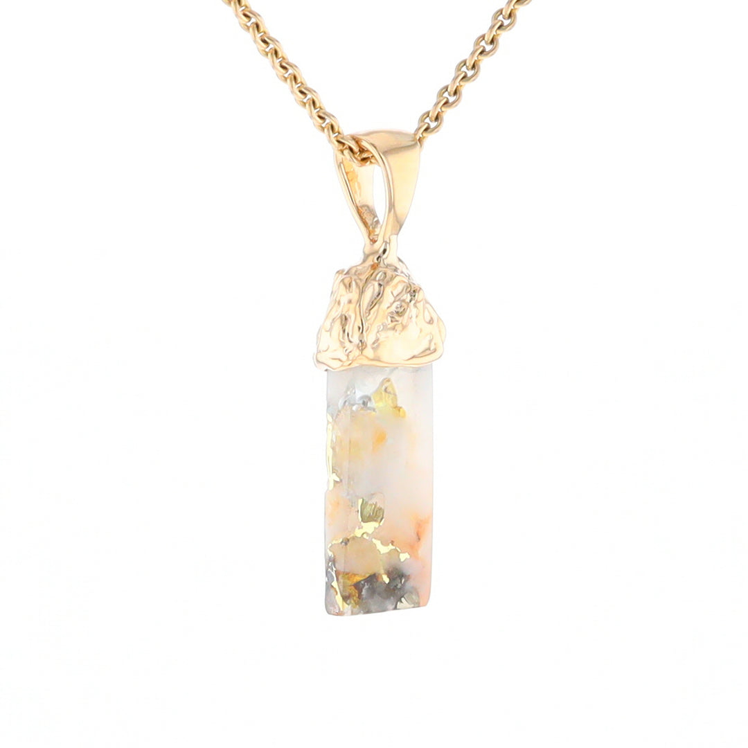 Gold Quartz Free Form Pendant