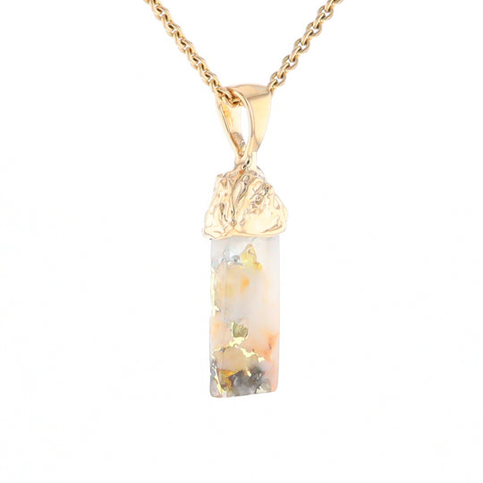 Gold Quartz Free Form Pendant