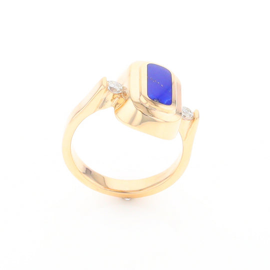 Lapis 0.16ctw Diamond Ring