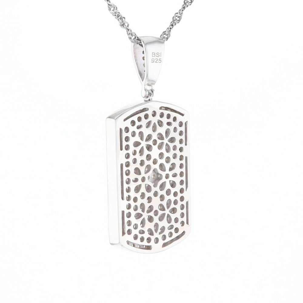 Cubic Zirconia Dog Tag Pendant