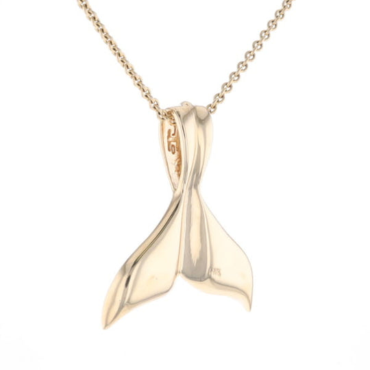 Whale Tail Necklaces Natural Gold Quartz and Nuggets Inlaid Pendant