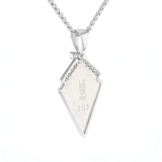 Onyx Kite Design Inlay .19Ctw Diamond Pendant