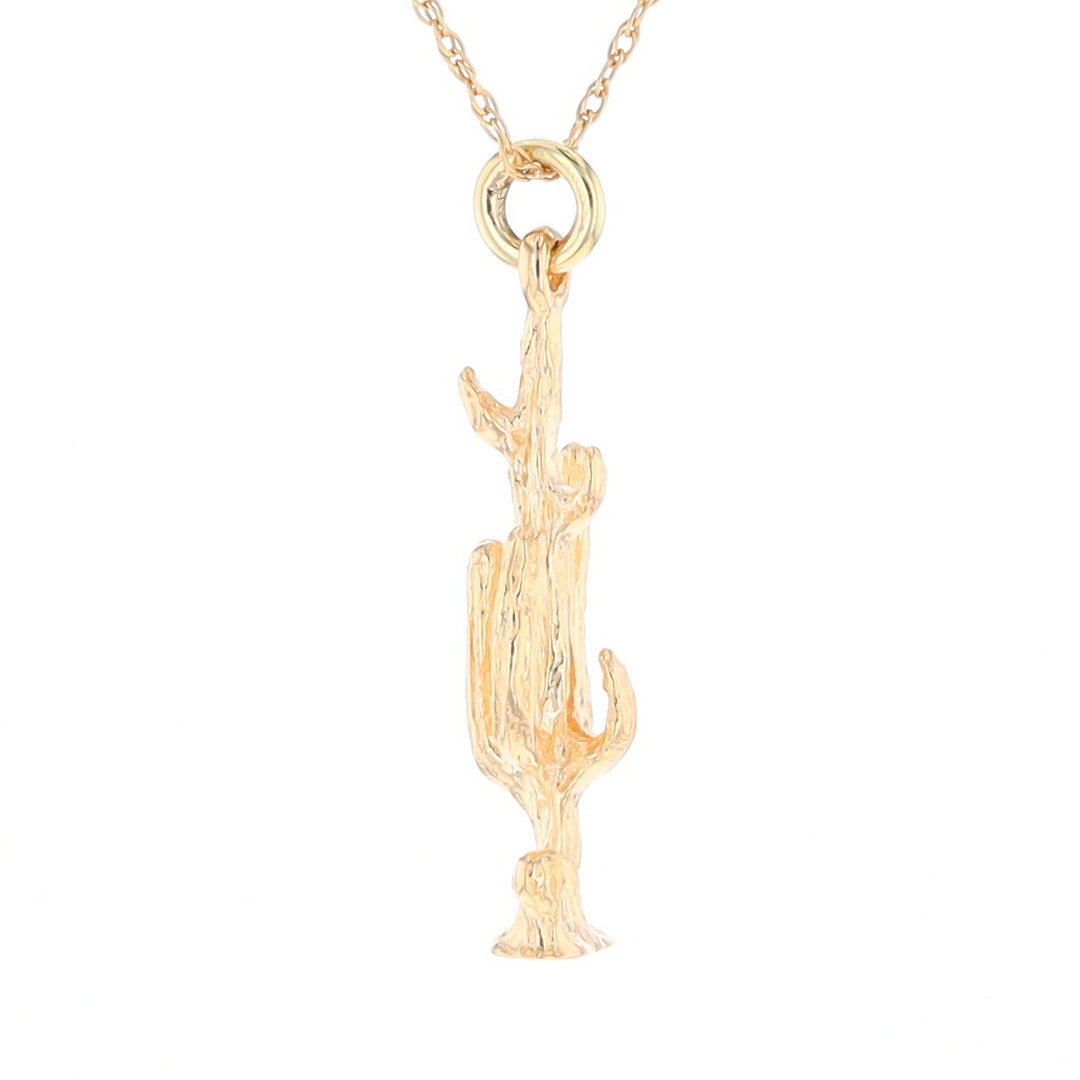 Gold Saguaro Cactus Figure Pendant