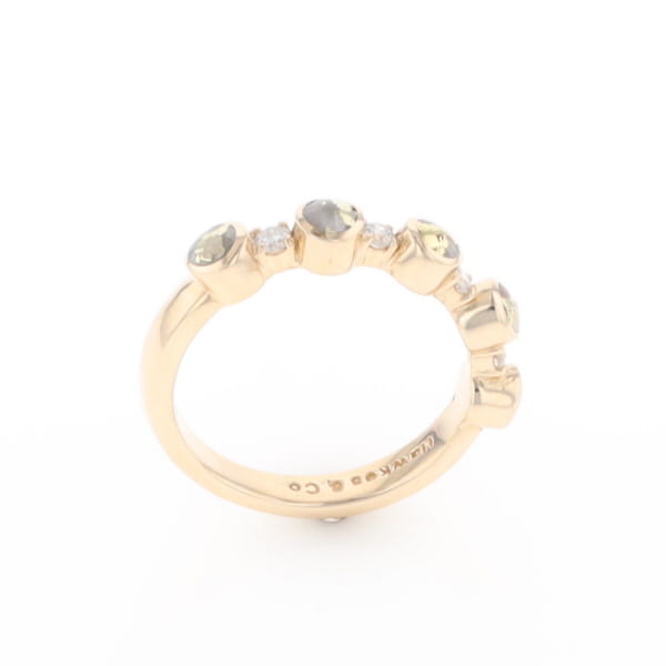 Gold Quartz Circle Inlay Wedding Band - G2