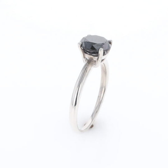Black Diamond Solitaire Ring