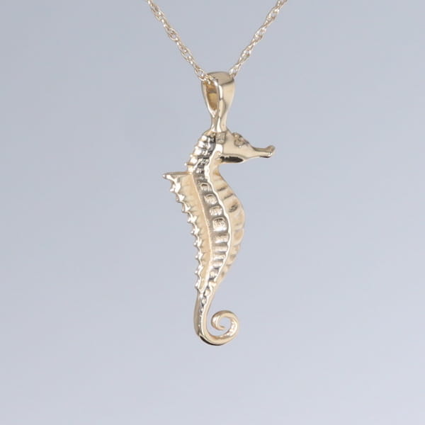 Opal Pendant Inlaid Realistic Sea Horse Design