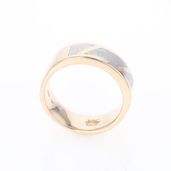 Meteorite Ring, 3 Section Inlaid Design
