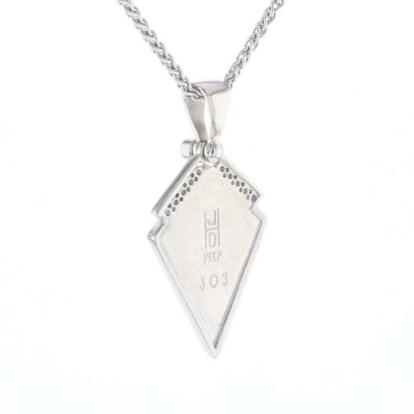 Pietersite Kite Shaped Inlaid Pendant with 0.19ctw Diamonds