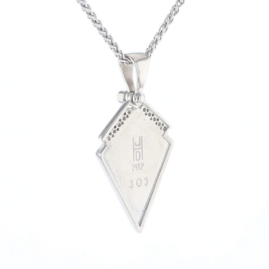 Pietersite Kite Shaped Inlaid Pendant with 0.19ctw Diamonds