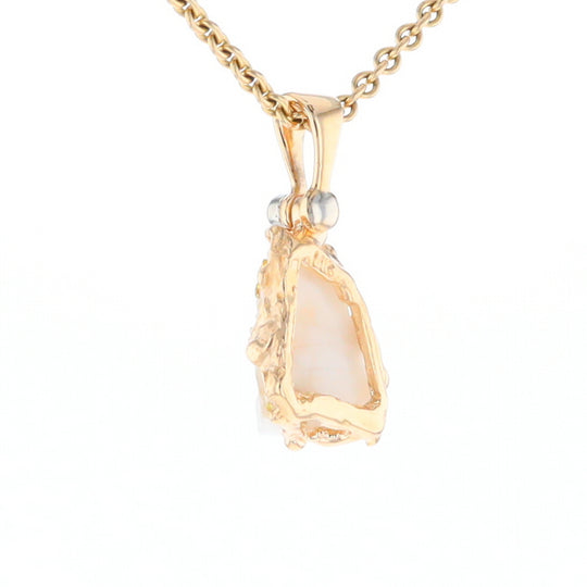 Rough Gold Quartz Freeform Pendant