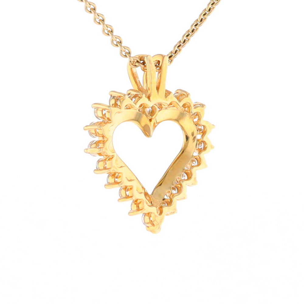 Open Heart Diamond Halo Pendant