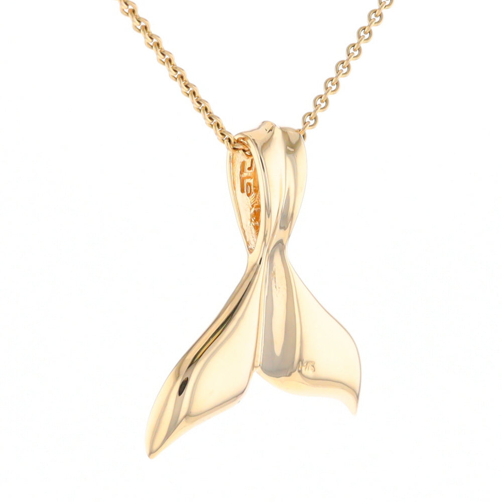 Whale Tail Necklaces Natural Gold Quartz Inlaid Sea Life Pendant