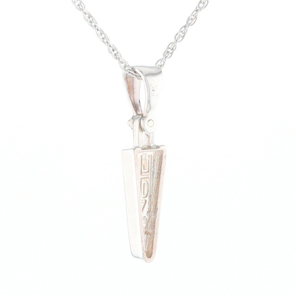 Gold Quartz Upside Down Triangle Pendant