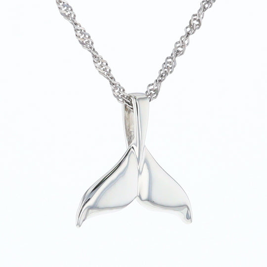 Whale Tail Necklaces Natural Nuggets Double Inlaid Sea Life Pendant