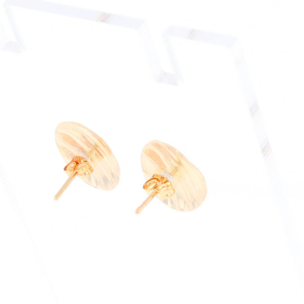 Gold Scorred Disc Stud Earrings