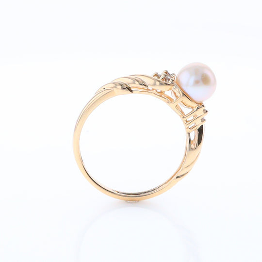 Pearl and Diamond Twist Ring