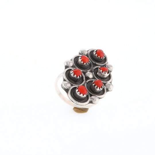 Bezel Set Coral Ring