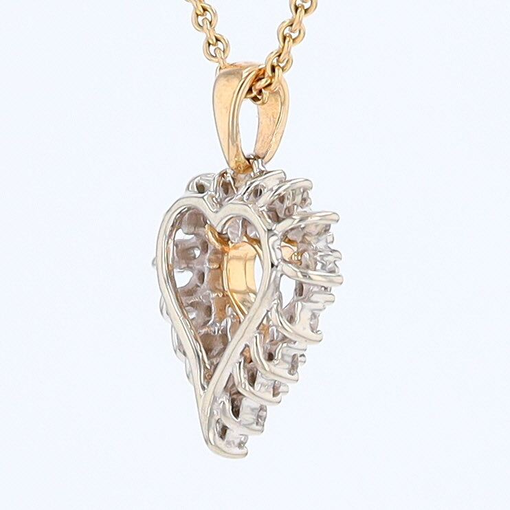 Yellow Gold Diamond Heart Pendant