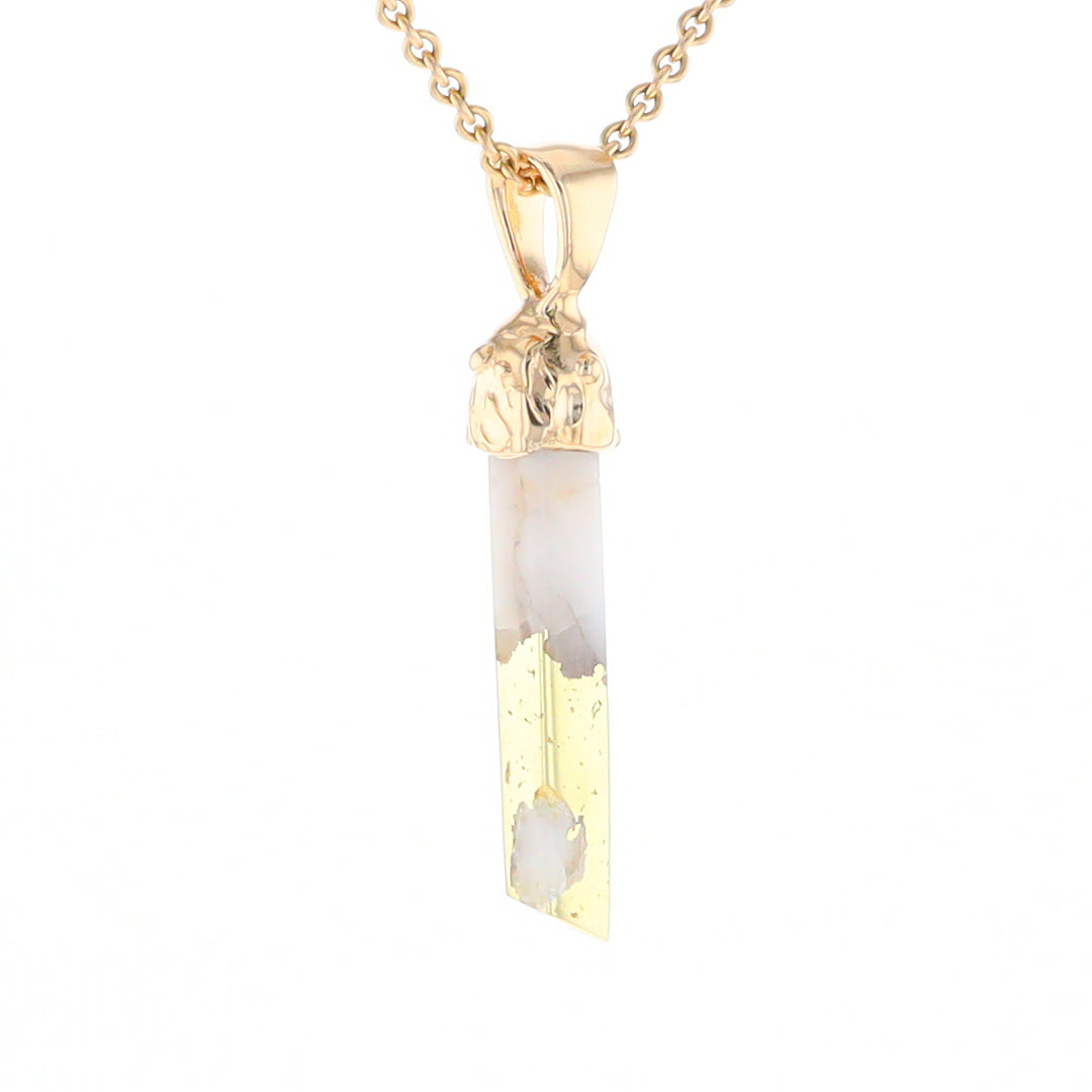 Gold Quartz Free Form Pendant