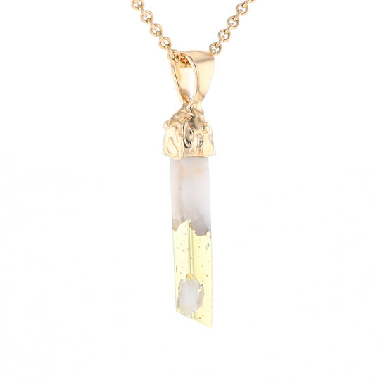 Gold Quartz Free Form Pendant